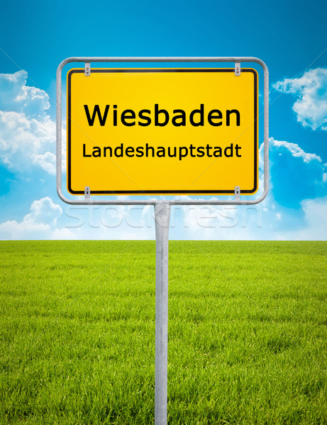 city sign of Wiesbaden Stock photo © magann