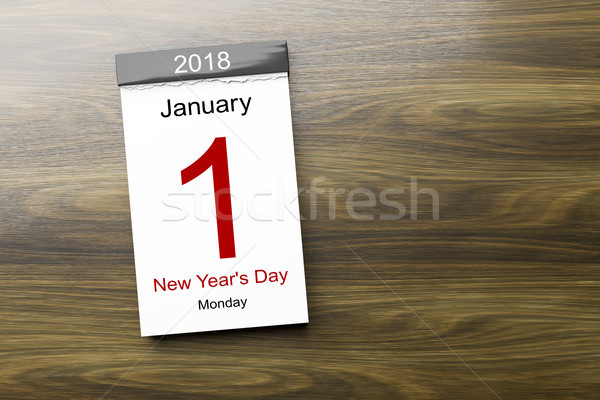 Calendar the 1st of January 2018 New Year's Day Stock photo © magann