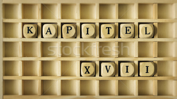 Stock foto: Kapitel · siebzehn · Sprache · Bild · Holz · Spiel