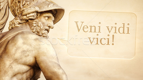 Menelaus statue with text Stock photo © magann