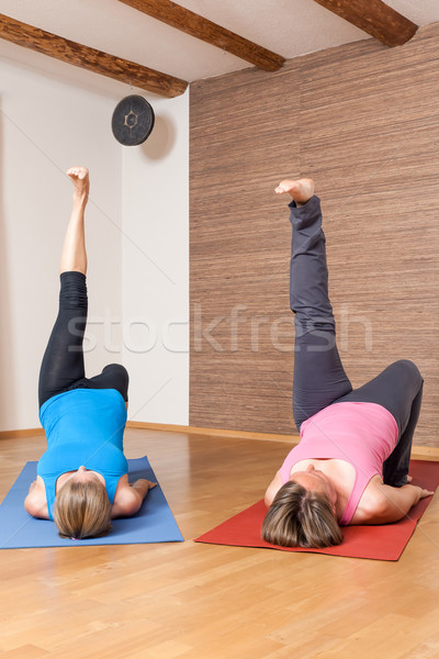 Yoga Exercise - Eka Pada Setu Bandha Sarvangasana  Stock photo © magann