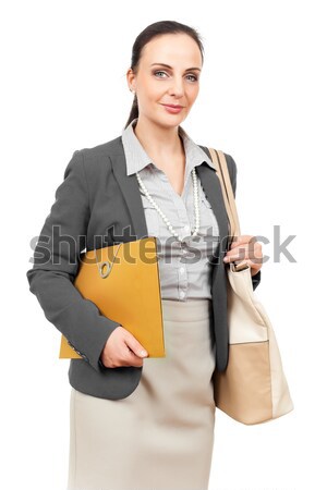 business woman with an orange binder Stock photo © magann