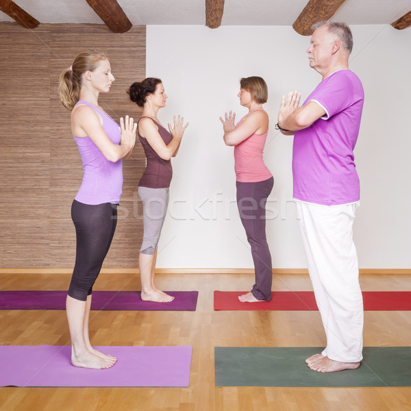 Yoga egzersiz görüntü insanlar kadın mutlu Stok fotoğraf © magann