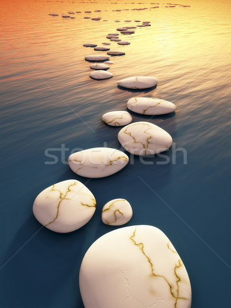 [[stock_photo]]: étape · pierres · coucher · du · soleil · image · Nice