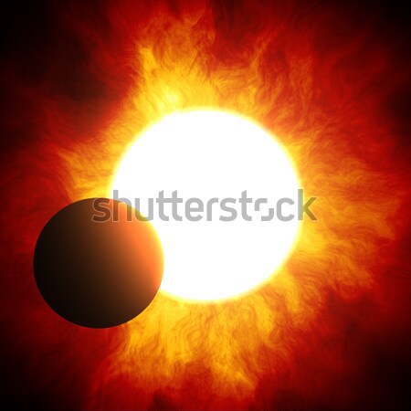 Kezdet nap fogyatkozás illusztráció égbolt nap Stock fotó © magann