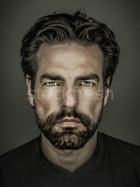 Om barba imagine barbat frumos zâmbet faţă Imagine de stoc © magann