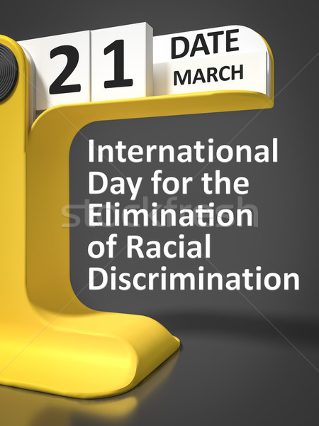 Internacional dia racial discriminação escritório laranja Foto stock © magann