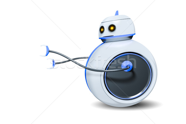 tatli kucuk robot 3d render