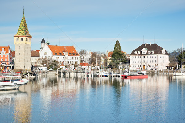 Zdjęcia stock: Port · obraz · piękna · niebo · chmury · budynku