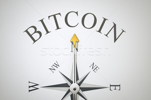 compass with the word bitcoin Stock photo © magann