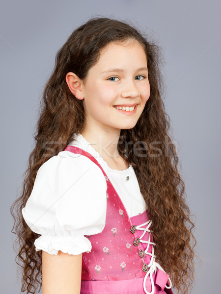 Geleneksel kız görüntü tatlı moda çocuk Stok fotoğraf © magann