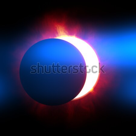 the beginning of a solar eclipse Stock photo © magann