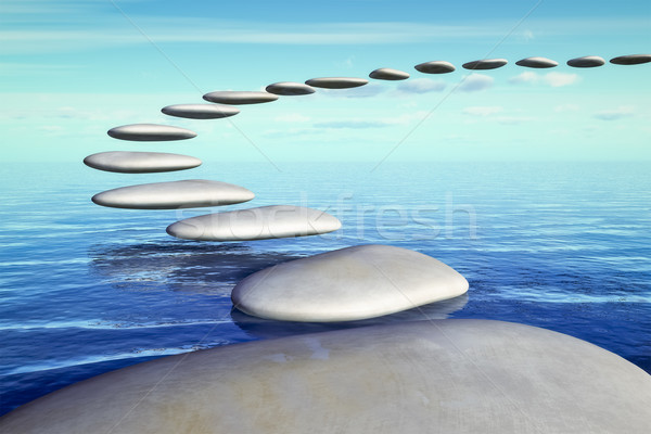 Stap stenen omhoog lucht afbeelding mooie Stockfoto © magann