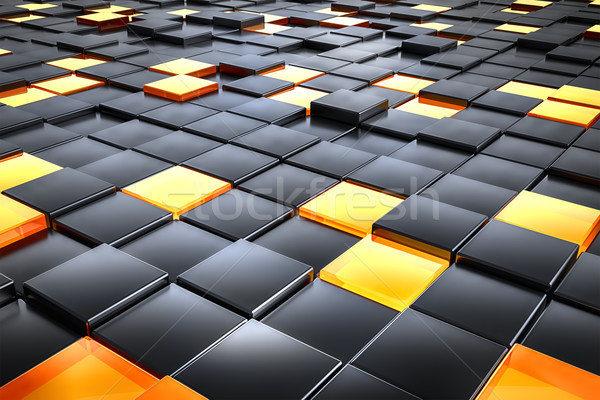 black and orange glass cubes Stock photo © magann