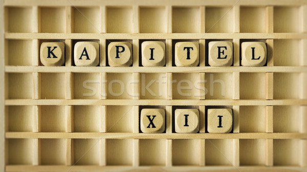 Kapitel zwölf Sprache Bild Holz Spiel Stock foto © magann