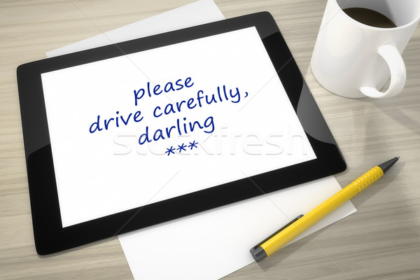 tablet pc at the table Stock photo © magann