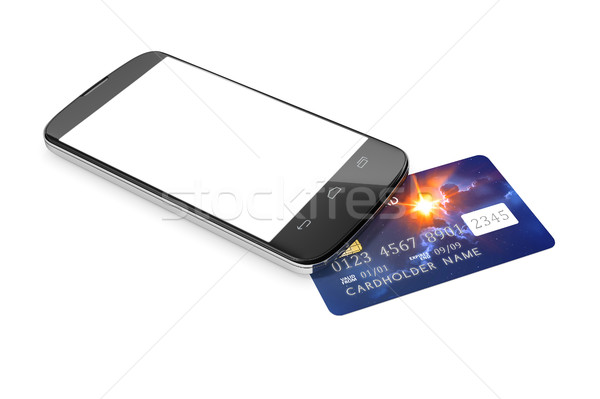 smartphone and a credit card for mobile payment Stock photo © magann