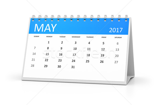 blue table calendar 2017 may Stock photo © magann