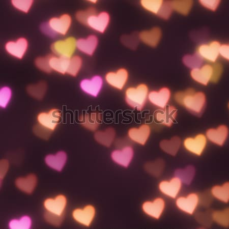 Stock photo: hearts bokeh background