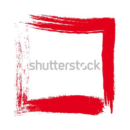 Vörös tér kézzel rajzolt illusztráció ceruza keret festmény Stock fotó © magann