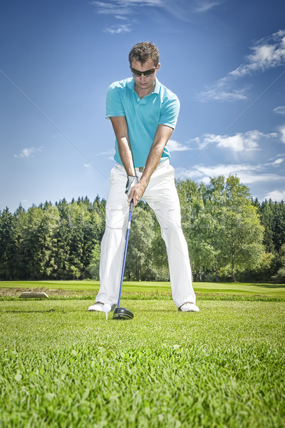 Jogador de golfe imagem jovem masculino nuvens homem Foto stock © magann