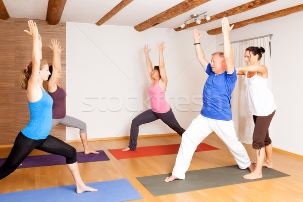 Jóga testmozgás kép emberek nők boldog Stock fotó © magann