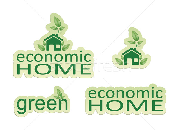 Wirtschaftlichen home Bild grünen Zeichen Baum Stock foto © magann