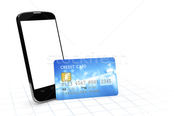smartphone and a credit card for mobile payment Stock photo © magann
