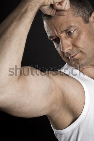 Testépítés férfi kép jóképű fiatal izmos Stock fotó © magann
