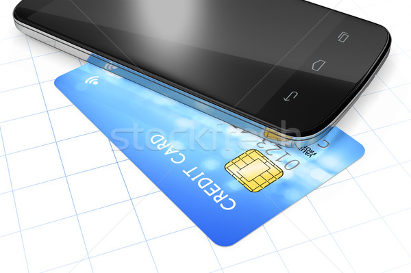 smartphone and a credit card for mobile payment Stock photo © magann
