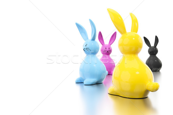 CMYK easter bunny figures Stock photo © magann