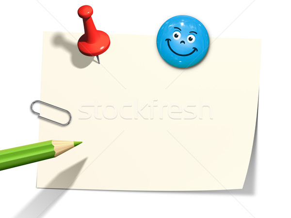 Hârtie spaţiu birou zâmbet creion fundal Imagine de stoc © magann