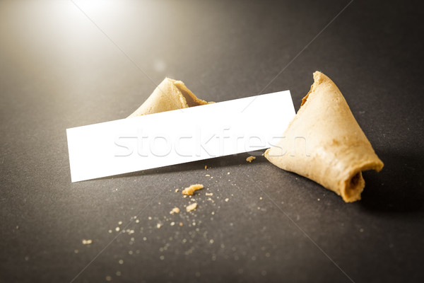 a fortune cookie with a blank paper for your message Stock photo © magann
