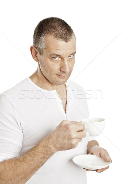 средний возраст человека изображение красивый кофе Сток-фото © magann