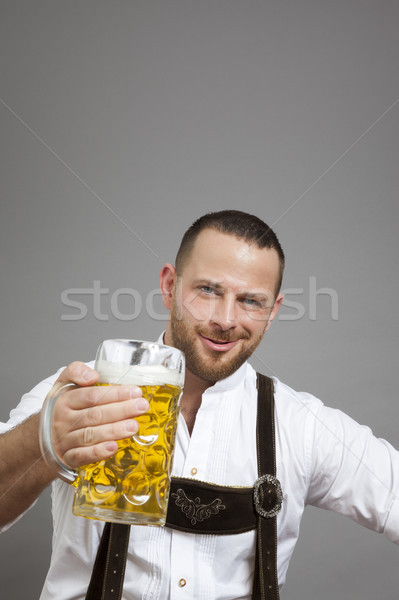 young bavarian with a beer Stock photo © magann
