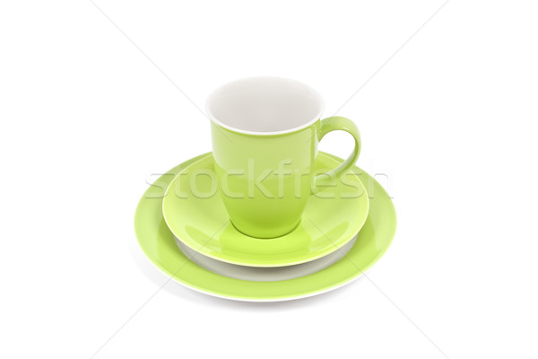Foto stock: Taza · de · café · imagen · agradable · verde · agua · alimentos