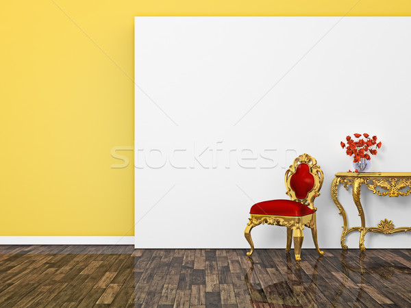 Barokk szoba kép gyönyörű fal otthon Stock fotó © magann