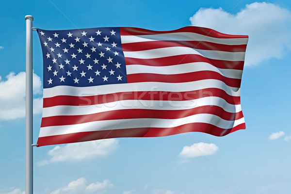 Foto stock: Estados · Unidos · américa · bandeira · imagem · blue · sky · céu