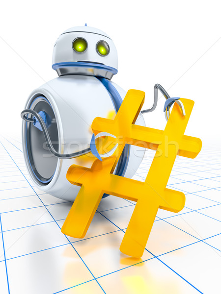 Stockfoto: Zoete · weinig · robot · man · ontwerp