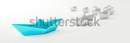 Stock photo: a blue boat and some white