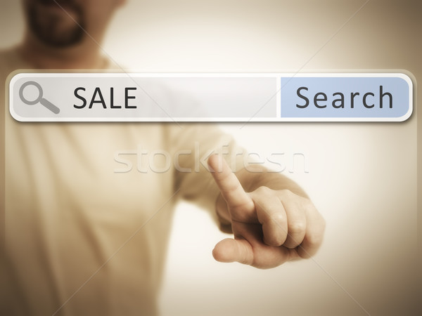 Web Zoek afbeelding man zoeken verkoop Stockfoto © magann