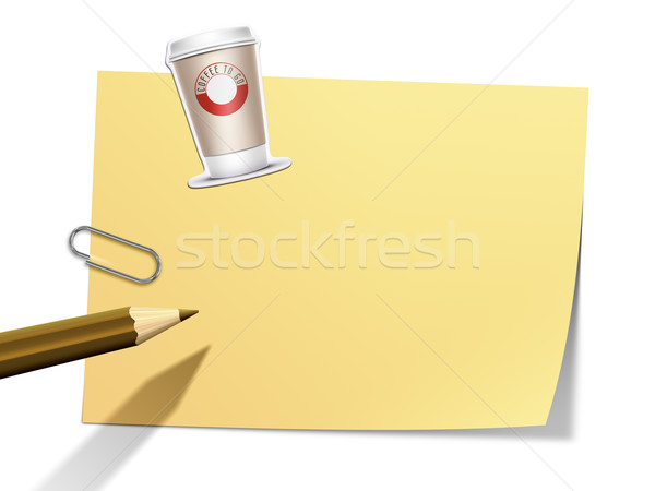 Papier ruimte kantoor koffie achtergrond teken Stockfoto © magann