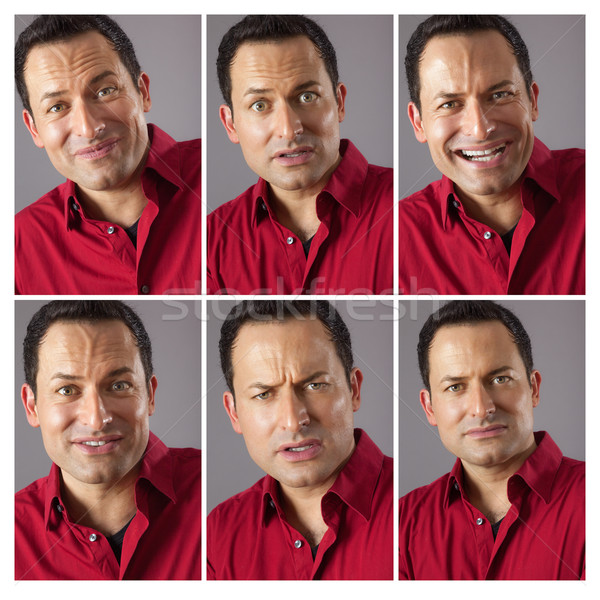 Hat különböző férfi kép üzlet férfi Stock fotó © magann