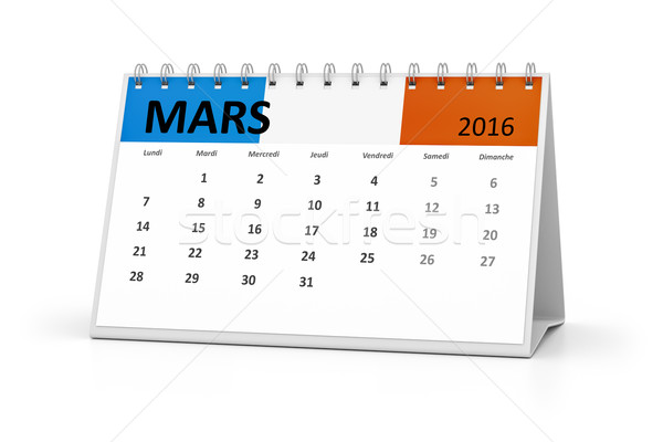 french language table calendar 2016 march Stock photo © magann