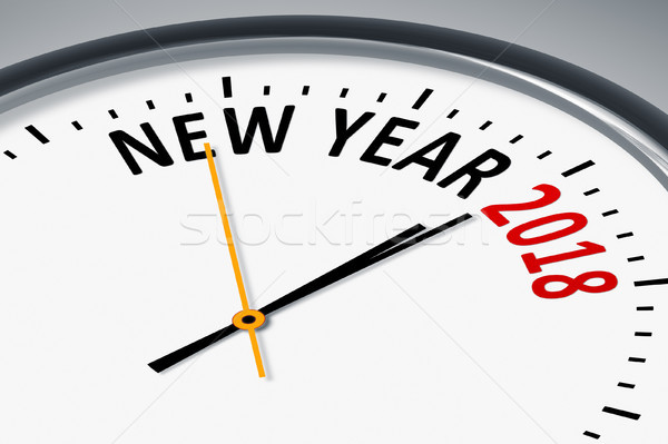 clock with new year 2018 Stock photo © magann