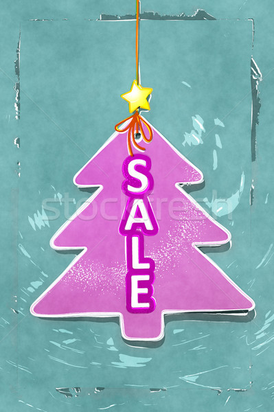 Rosa Wasser Farbe Weihnachtsbaum Tag Verkauf Stock foto © magann