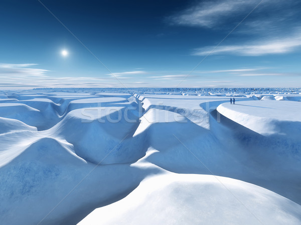 Noordpool afbeelding ijzig landschap hemel zon Stockfoto © magann