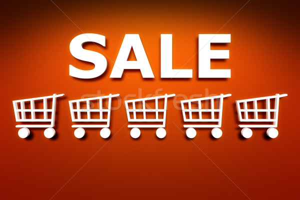 Sale at the red wall Stock photo © magann
