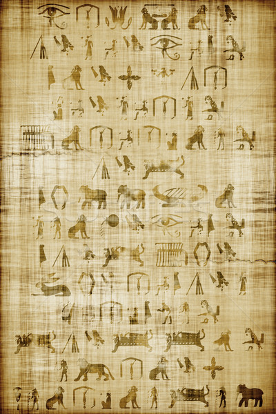 Stockfoto: Papyrus · afbeelding · Egypte · hemel · muur · kunst