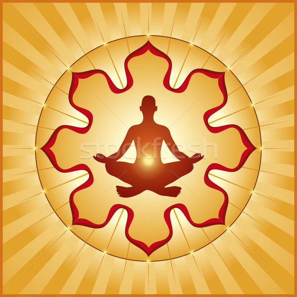 Yoga imagine nice portocaliu grafic floare Imagine de stoc © magann